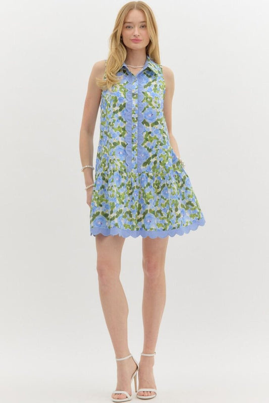 Floral Scalloped Detailed Dress