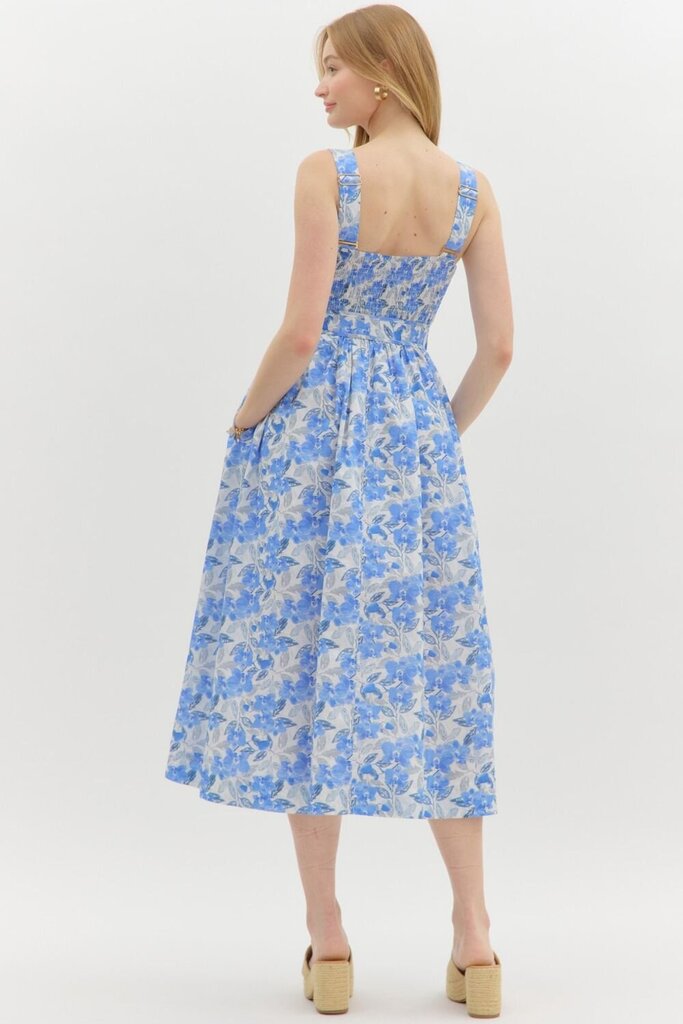 Floral Belted Middi Dress