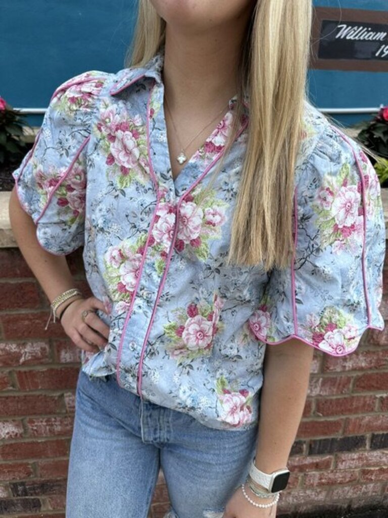 Blue Floral Top