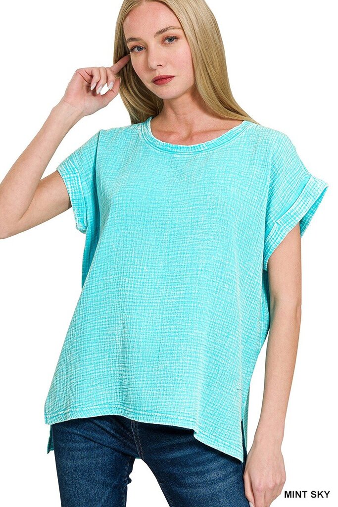 Gauze Acid Wash SS Top