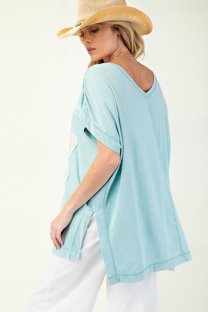 Flower Patch Mineral Wash Top