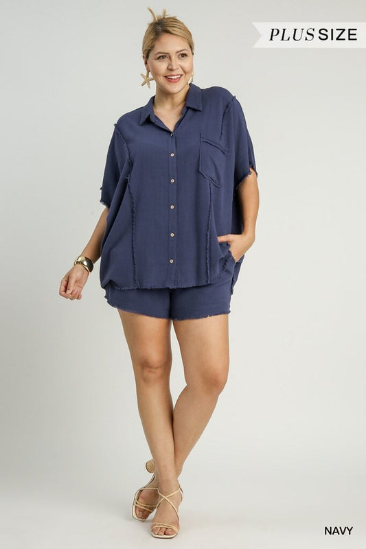 Linen Boxy Cut Top