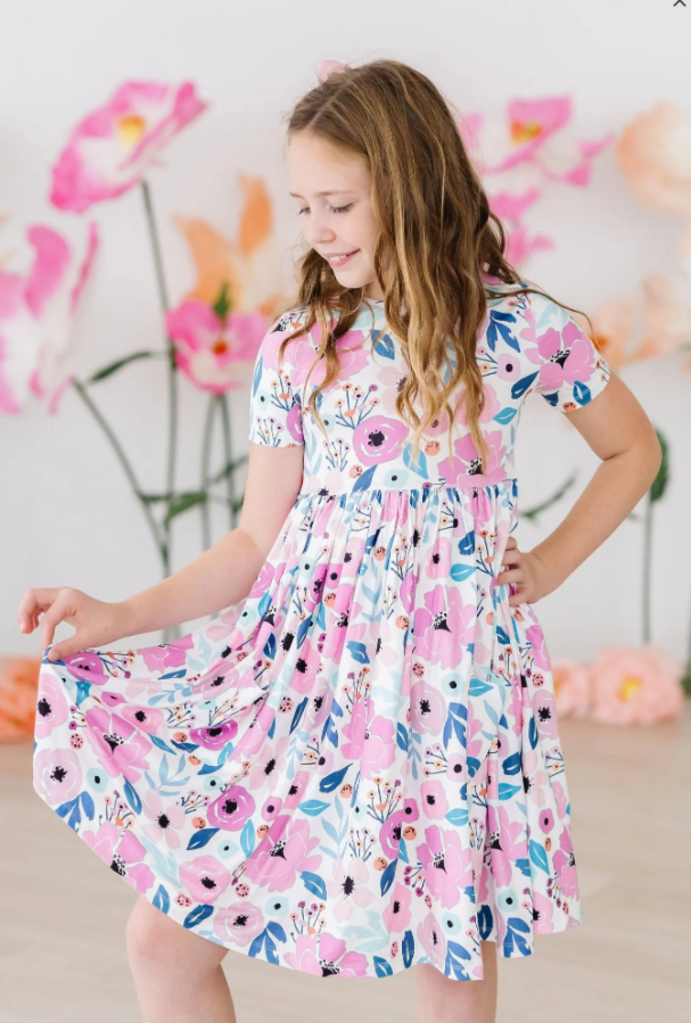 Pretty in Purple S/S Pocket Twirl Dress