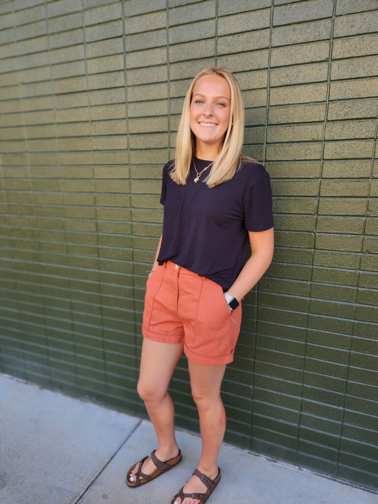 Cuffed Pintuck Shorts