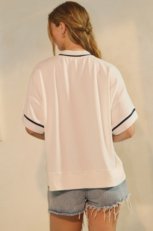 Embroidered Oversized AU Gameday Top