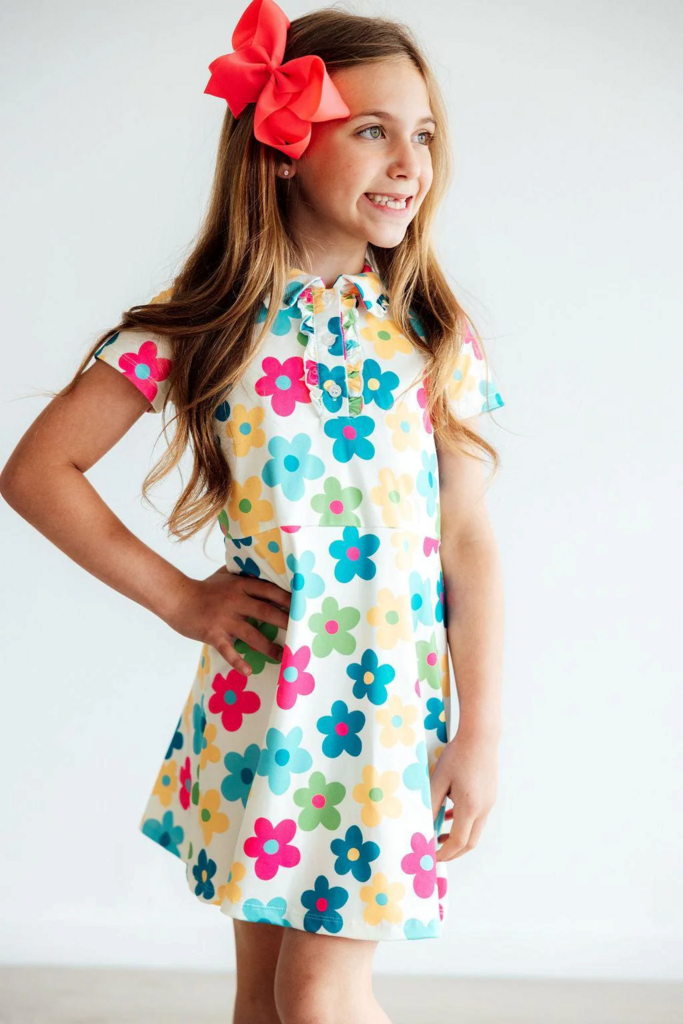 Groovy Blooms Polo Dress