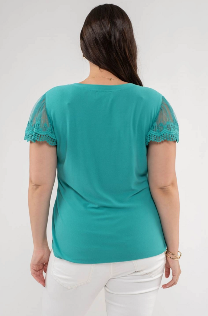 Lace Sleeve Knit Top