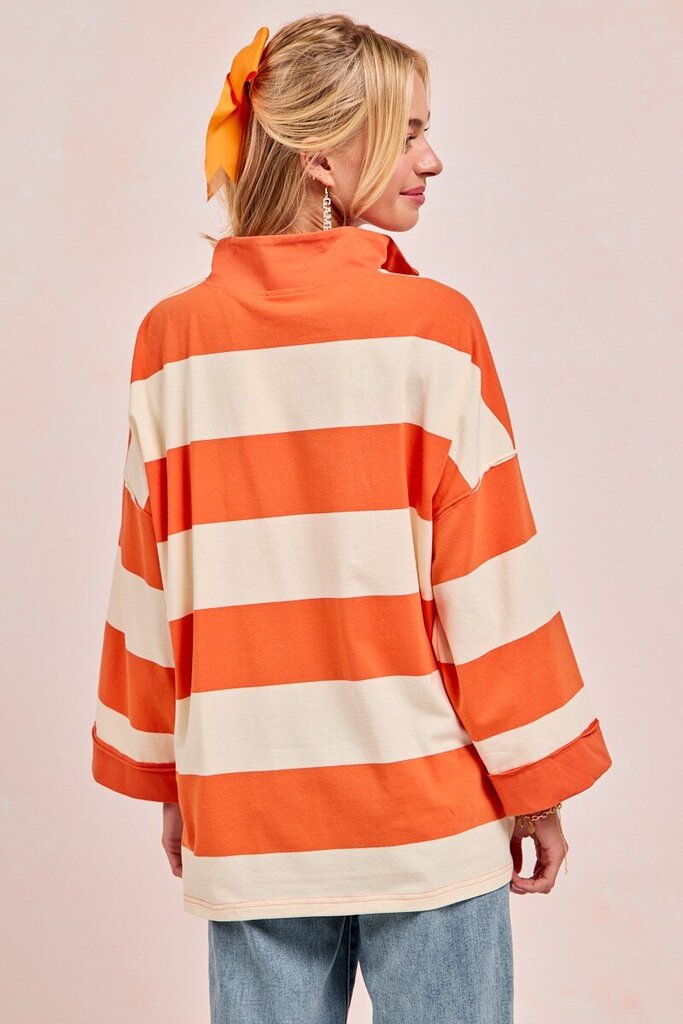 ORANGE Gameday Striped Jersey Top