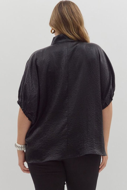 Metallic V-Neck Dolman Top