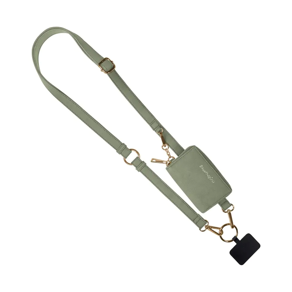 Clip & Go Strap with pouch leather- Sage