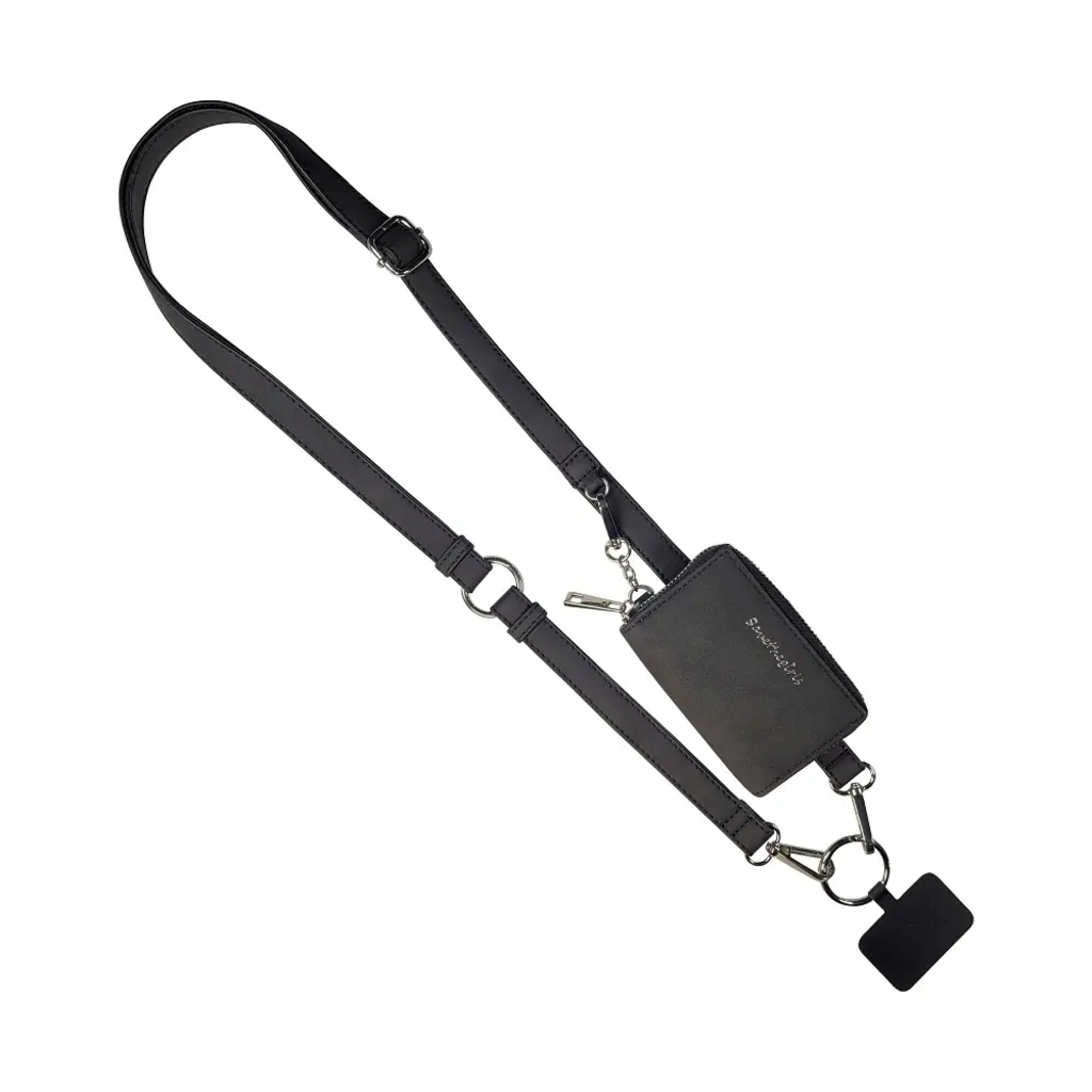 Clip & Go Strap with pouch leather- Black