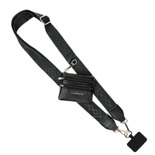Clip & Go Strap with Zippered pouch classic- Black