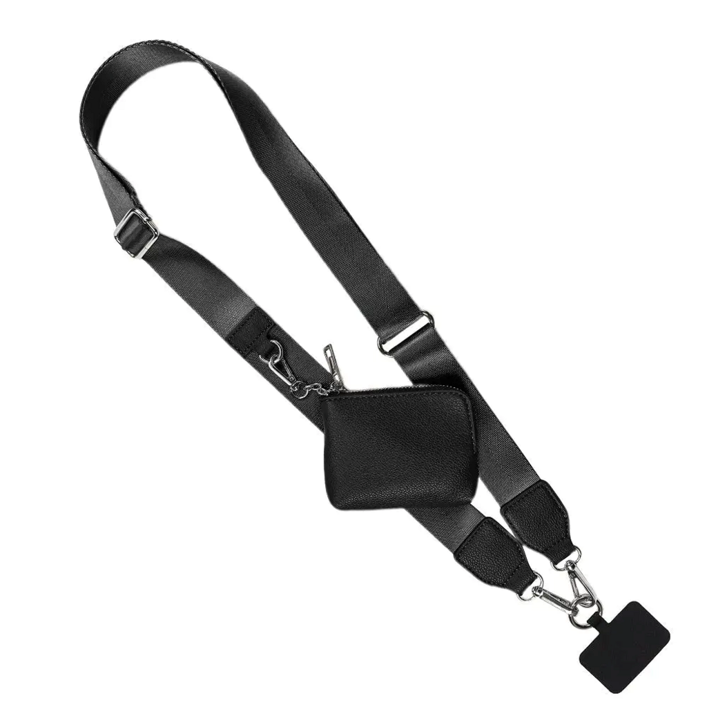 Clip & Go Strap with Zippered pouch Solid- Black