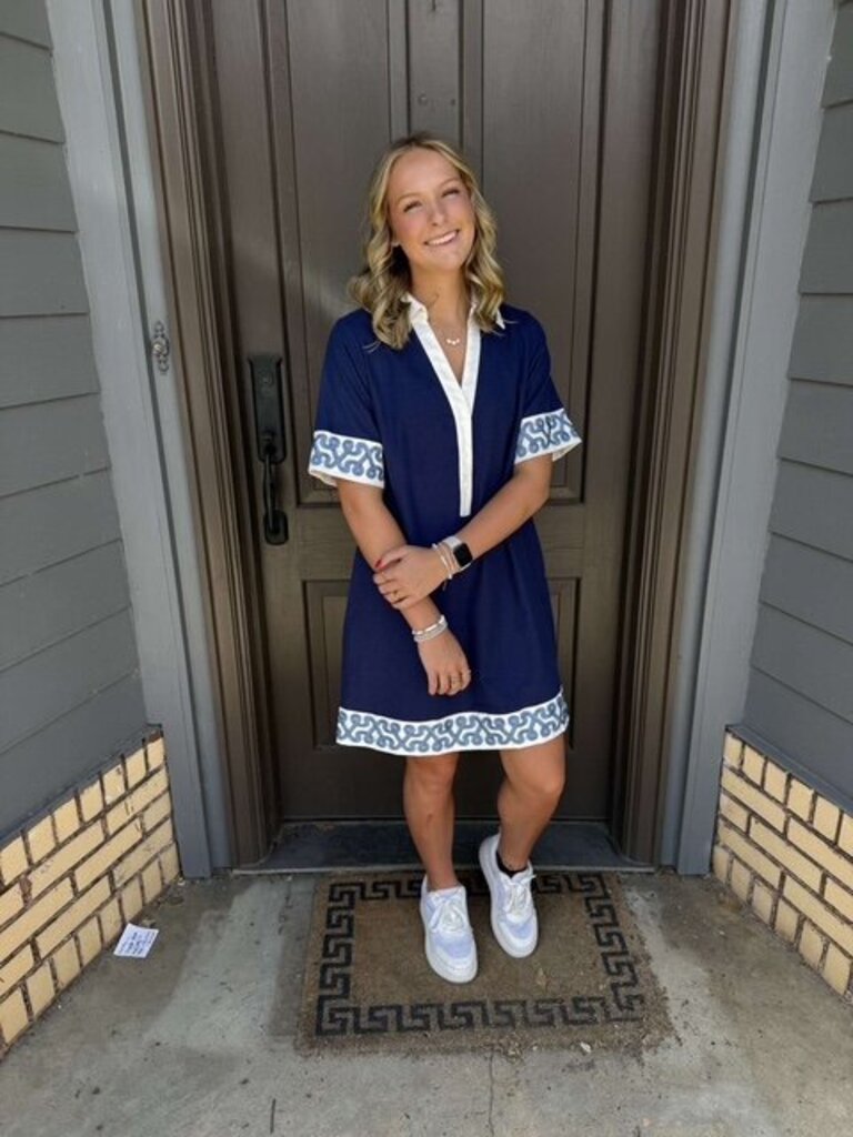 Collared Mini with Embroidered Detail