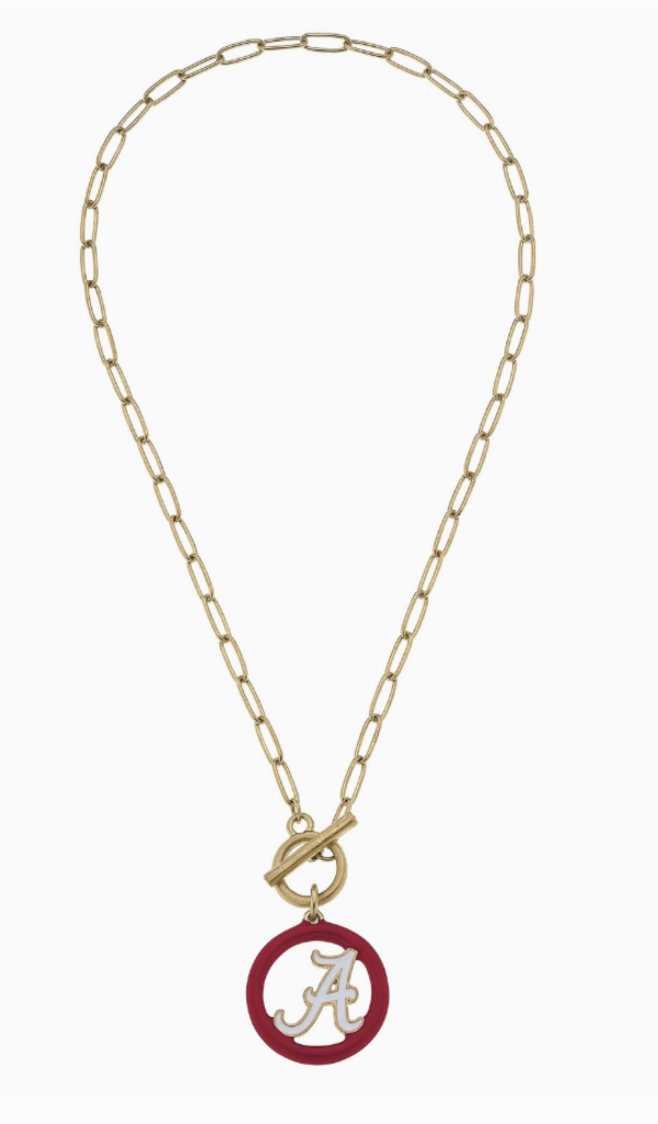 Crimson Tide Logo T-bar Necklace