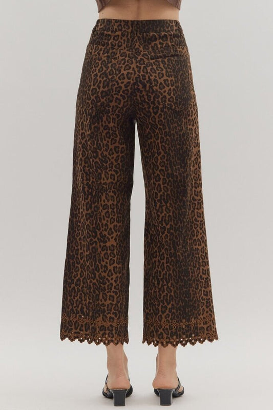 Leopard Eyelet Pants