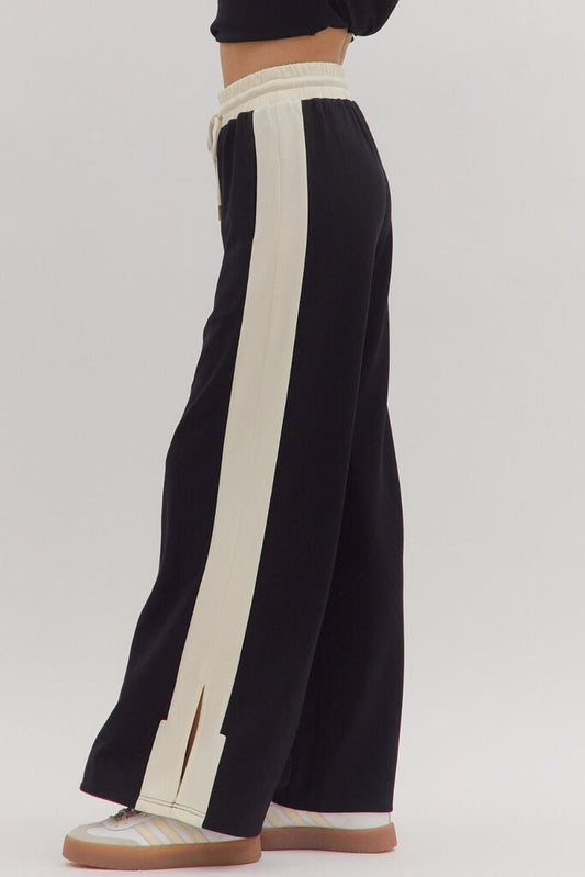 Black/White Lined Knit Pants