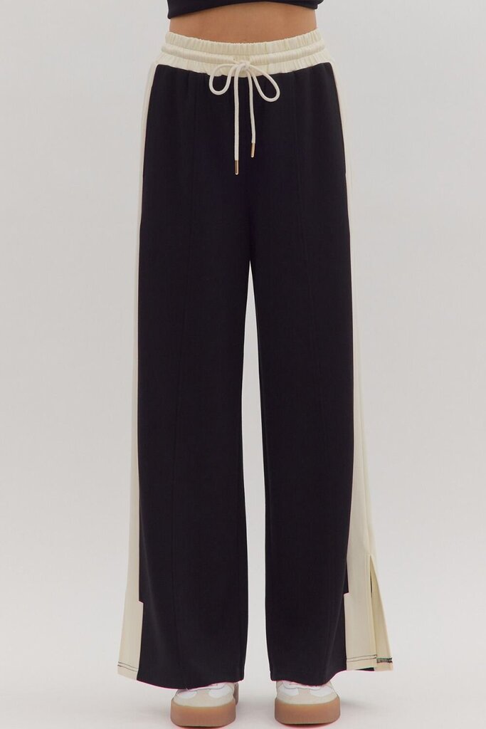 Black/White Lined Knit Pants