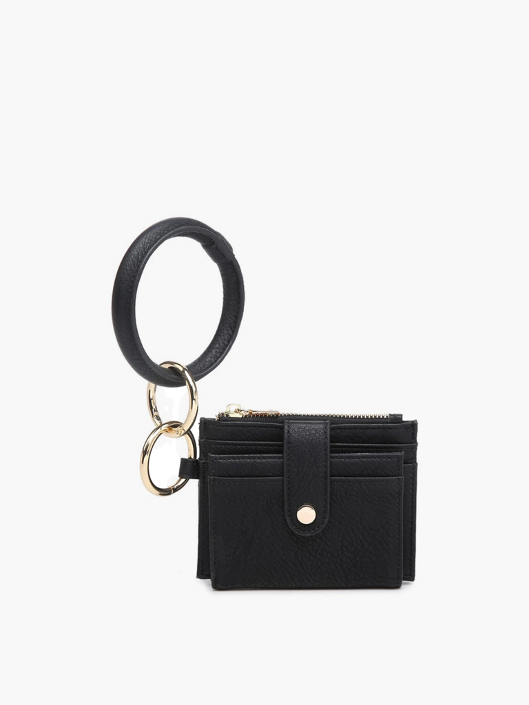 Sammie Mini Snap Wallet w/Ring - Black