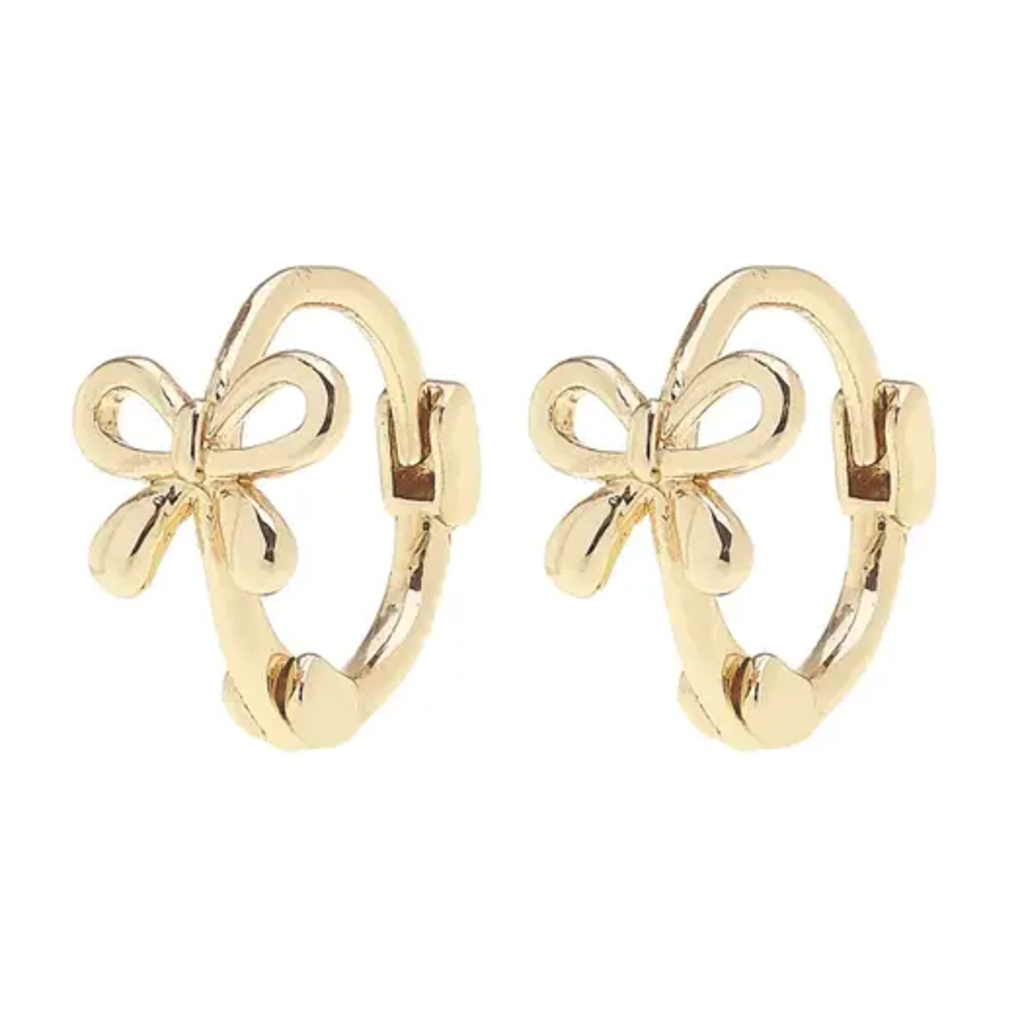 Betsy Tied Bow Micro Huggie Hoop Earrings