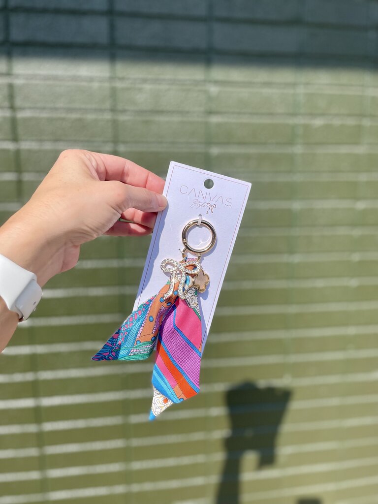 Cassie Pave Bow Scarf Bag Charm