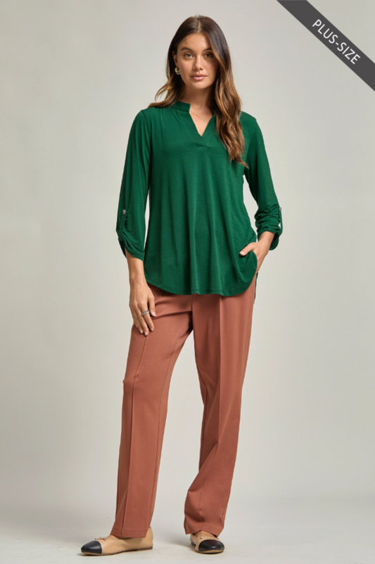3/4 Sleeve Lizzy Blouse GREEN