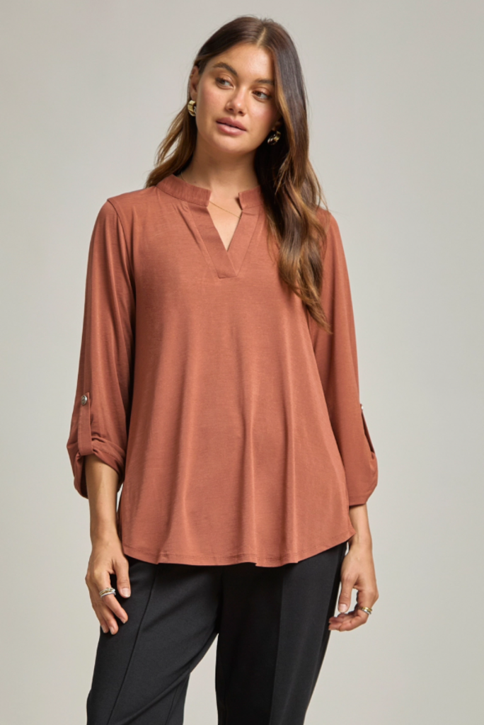 3/4 Sleeve Lizzy Blouse CARAMEL