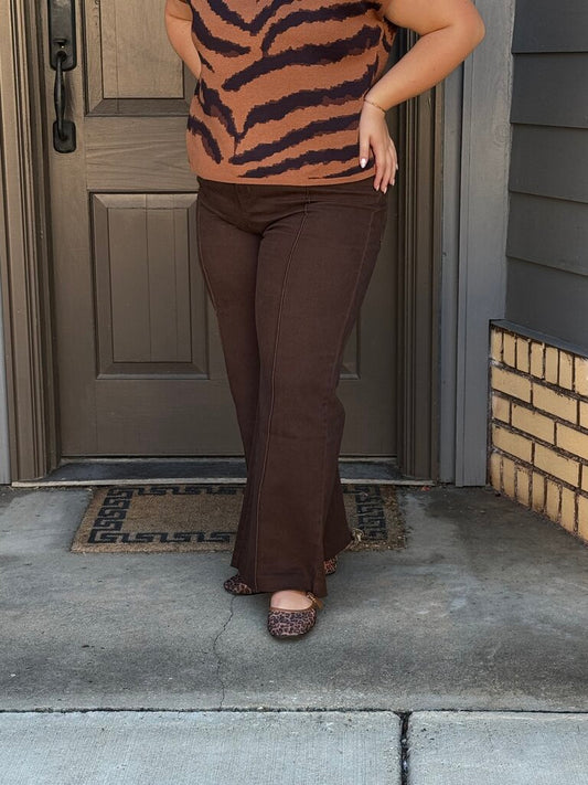 High Rise Seam Detail Pants