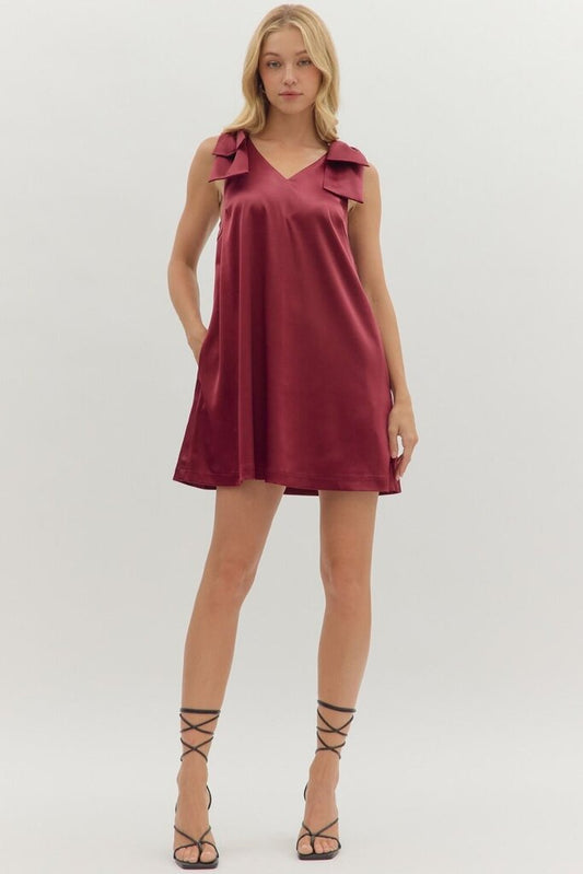 Sleeveless Mini Dress with Bow Detail