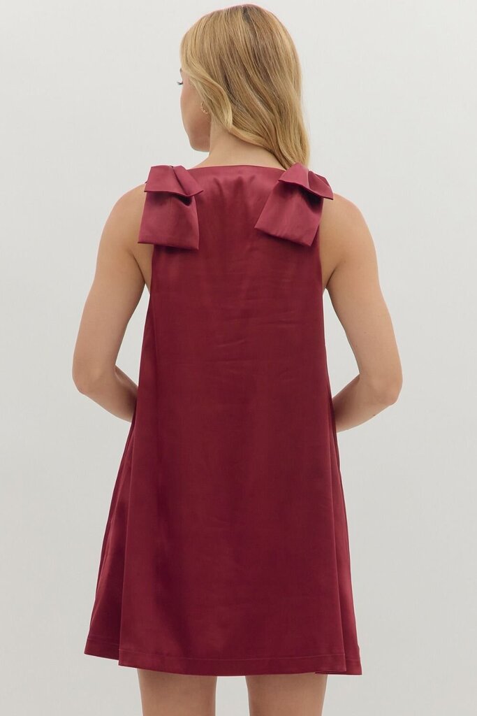Sleeveless Mini Dress with Bow Detail