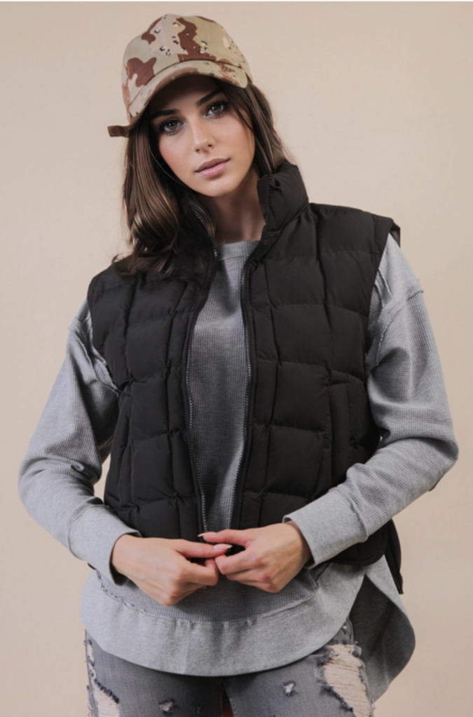 Padded Puffer Vest BLACK