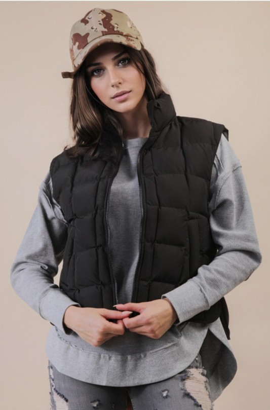 Padded Puffer Vest BLACK