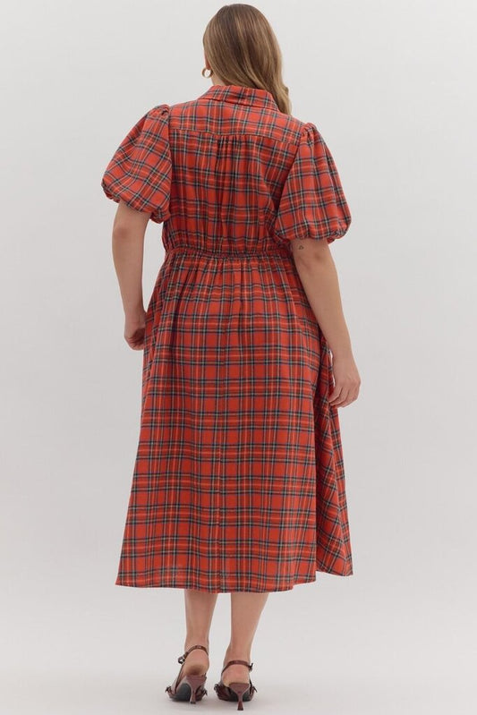 Plaid Midi Dress