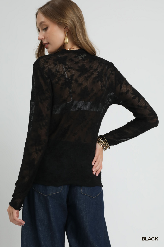 Lace L/S Top BLACK