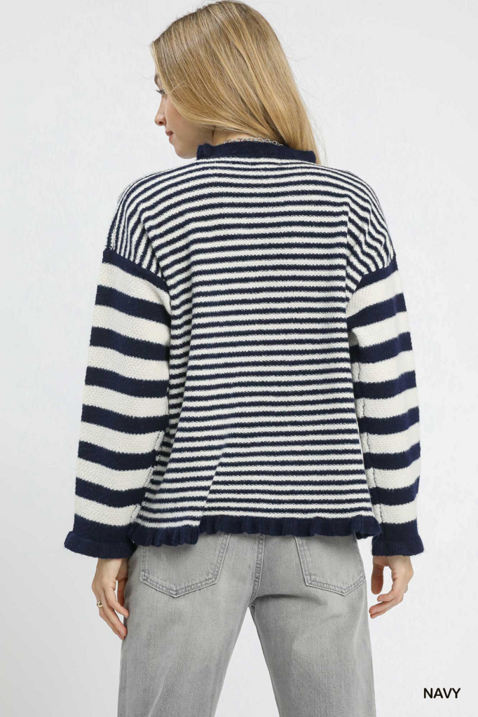 Ruffle Stripe Sweater