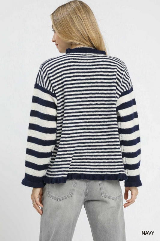Ruffle Stripe Sweater