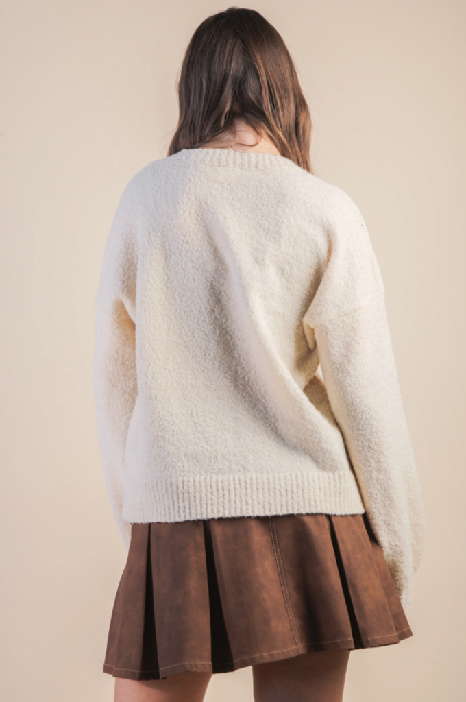 Teddy Bear Graphic Cozy Sweater