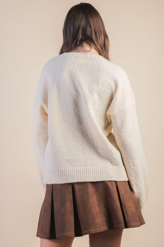 Teddy Bear Graphic Cozy Sweater