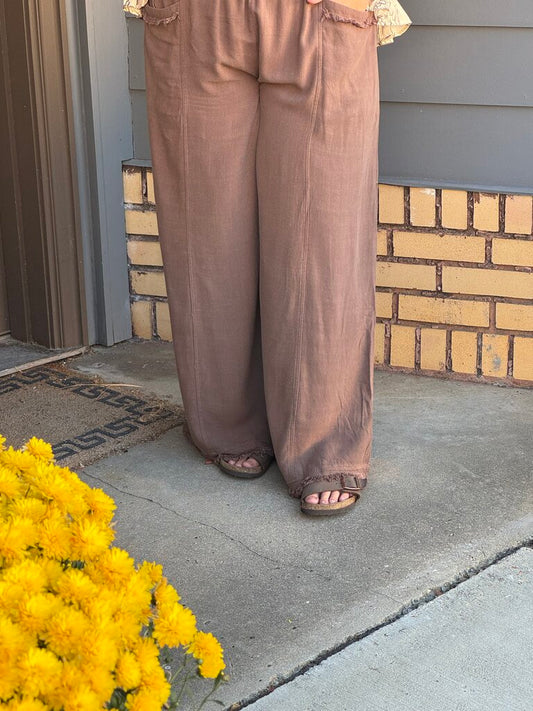 Linen Raw Edge Pant