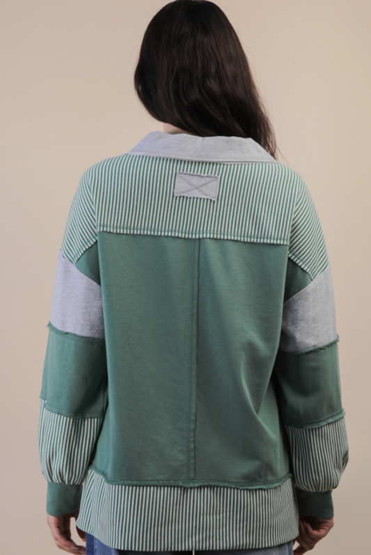 Color Block Casual Knit Top