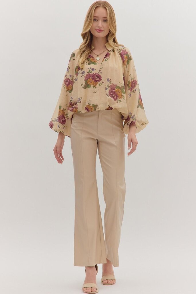 Floral V-Neck Blouse