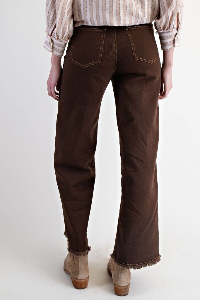 Self Fray Bottom Washed Slacks