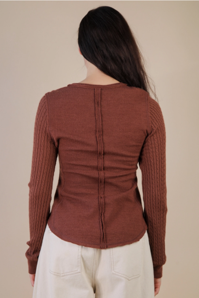 Cable Knit Fitted Top