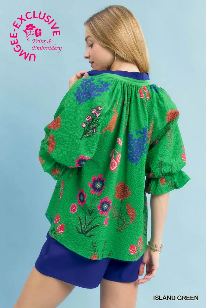 Island Green V-Neck Top