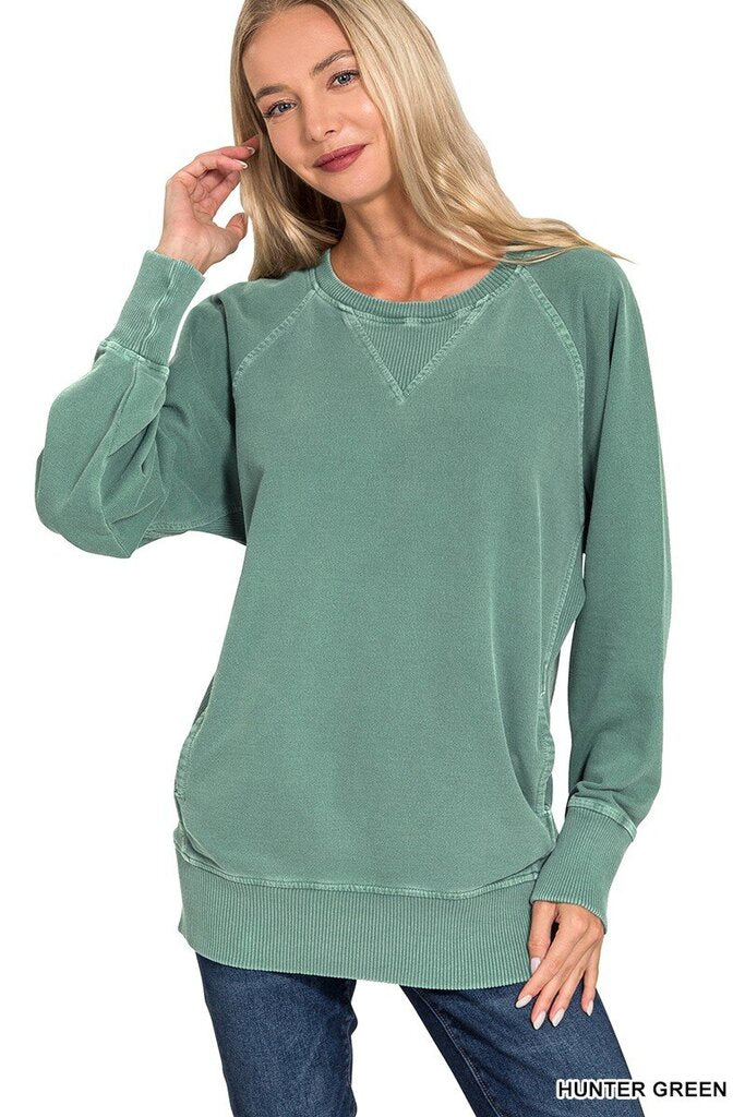 Dyed French Terry Pullover GREEN