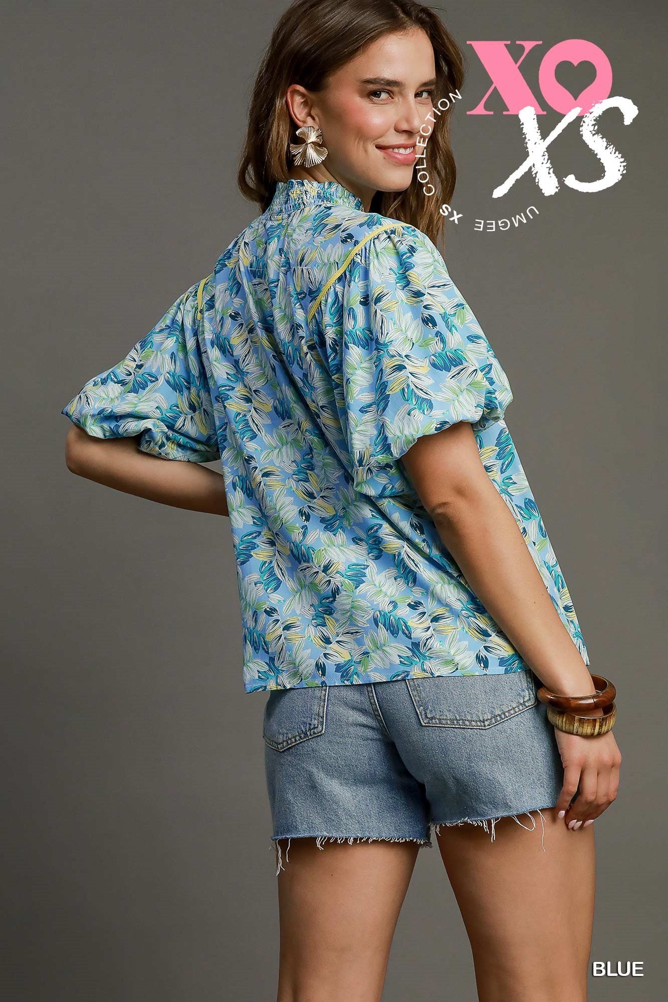 Floral Contrast Tie Top