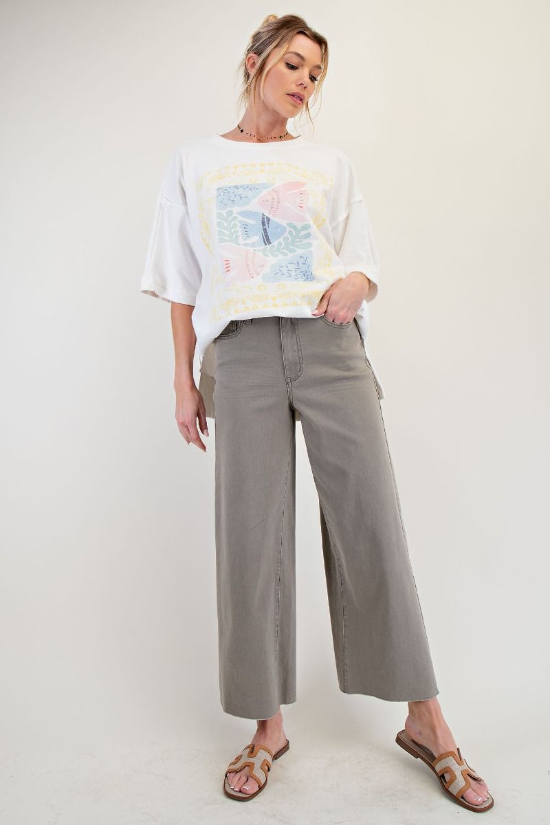 Stretch Twill High Waisted Pants