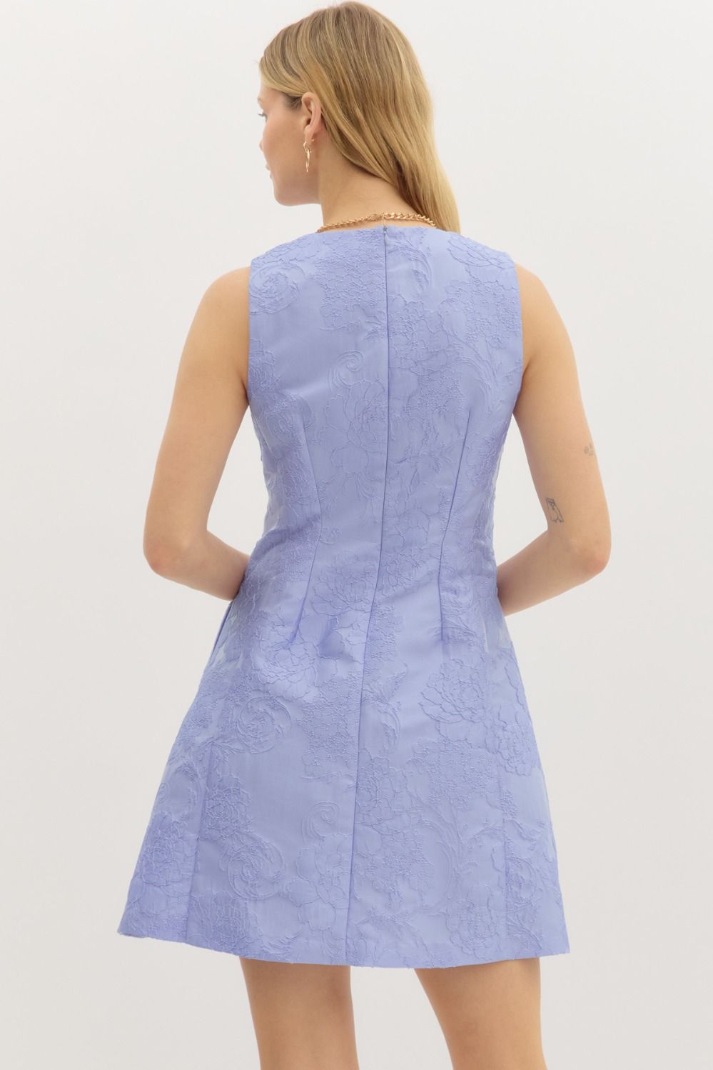 Jacquard Sleeveless Mini Dress
