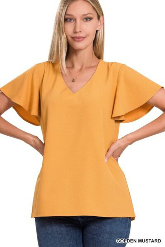 Flutter Sleeve V Neck