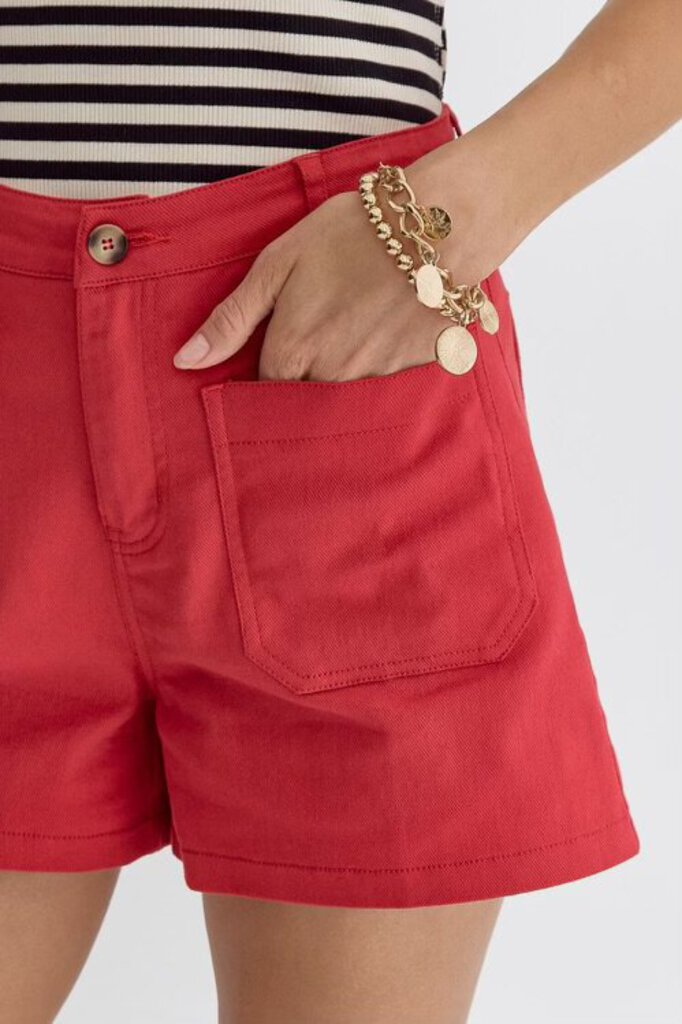 Red Shorts With Pockets